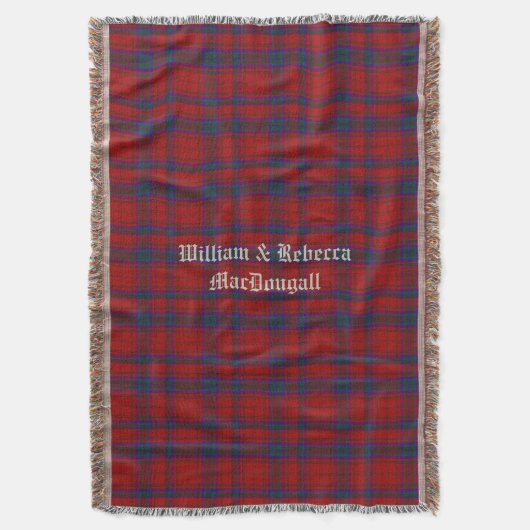 Clan MacDougall Tartan Aangepaste denrow Blanket Deken (Voorkant Verticaal)