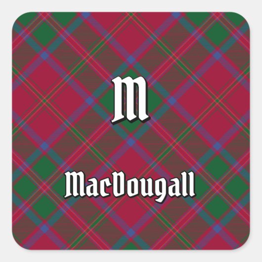 Clan MacDougall Tartan Vierkante Sticker (Voorkant)