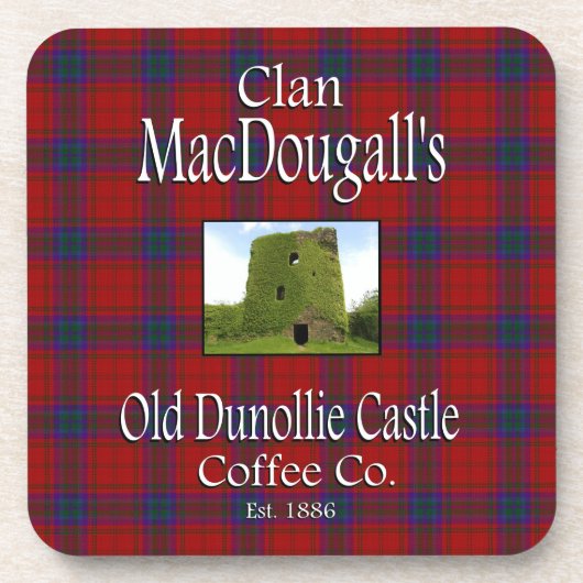 Clan MacDougall's oude Dunollie Castle Coffee Co. Drankjes Onderzetter (Voorkant)