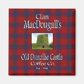 Clan MacDougall's oude Dunollie Castle Coffee Co. Magneet (Voorkant)