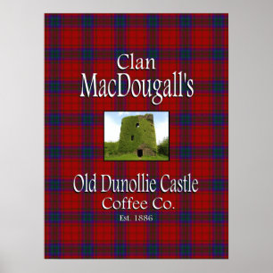 Clan MacDougall's oude Dunollie Castle Coffee Co. Poster
