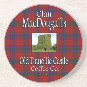 Clan MacDougall's oude Dunollie Castle Coffee Co. Zandsteen Onderzetter