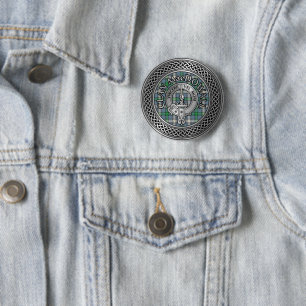 Clan MacDowall Crest & Knoop van de Tartan Ronde Button 5,7 Cm