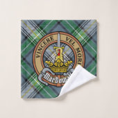 Clan MacDowall Crest over Tartan Bad Handdoek (Wasdoekje)