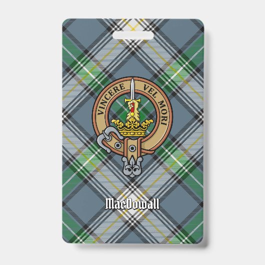 Clan MacDowall Crest over tartan Badge (Voorzijde)