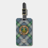 Clan MacDowall Crest over Tartan Bagagelabel (Voorkant verticaal)