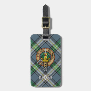 Clan MacDowall Crest over Tartan Bagagelabel