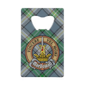 Clan MacDowall Crest over Tartan Creditkaart Flessenopener (Voorkant)