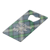 Clan MacDowall Crest over Tartan Creditkaart Flessenopener (Achterkant Gekanteld)