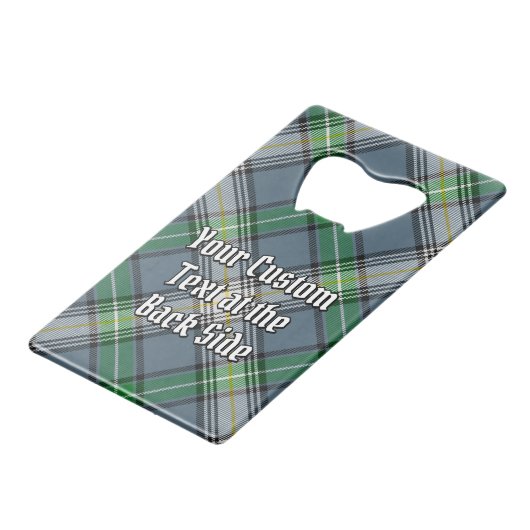 Clan MacDowall Crest over Tartan Creditkaart Flessenopener (Achterkant Gekanteld)