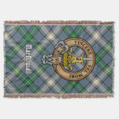Clan MacDowall Crest over tartan Deken (Voorkant)