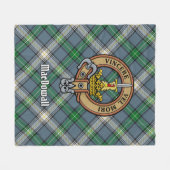 Clan MacDowall Crest over Tartan Fleece Deken (Voorkant (Horizontaal))