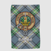 Clan MacDowall Crest over Tartan Golfhanddoek (Voorkant)
