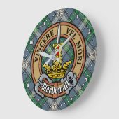 Clan MacDowall Crest over Tartan Grote Klok (Hoek)