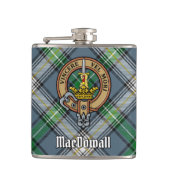 Clan MacDowall Crest over Tartan Heupfles (Voorkant)