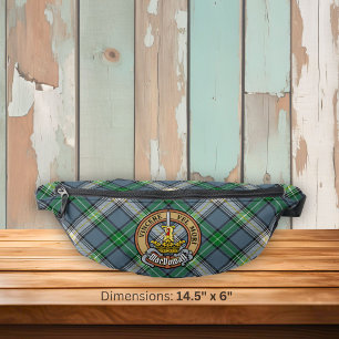 Clan MacDowall Crest over tartan Heuptasje