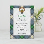 Clan MacDowall Crest over Tartan Kaart (Staand voorkant)