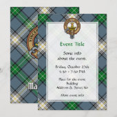 Clan MacDowall Crest over Tartan Kaart (Voorkant / Achterkant)