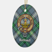 Clan MacDowall Crest over Tartan Keramisch Ornament (Links)