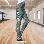 Clan MacDowall Crest over Tartan Leggings<br><div class="desc">Clan MacDowall kam badge omgeven door een riem en gesp over tartan achtergrond. Eigen Tekst.</div>