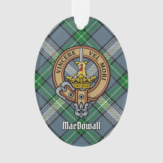 Clan MacDowall Crest over Tartan Ornament (voorkant)