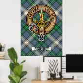 Clan MacDowall Crest over Tartan Poster (Thuiskantoor)