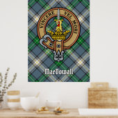 Clan MacDowall Crest over Tartan Poster (Keuken)