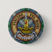 Clan MacDowall Crest over Tartan Ronde Button 5,7 Cm (Voorkant)