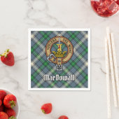 Clan MacDowall Crest over Tartan Servet (Insitu)