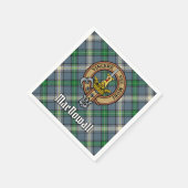 Clan MacDowall Crest over Tartan Servet (Hoek)