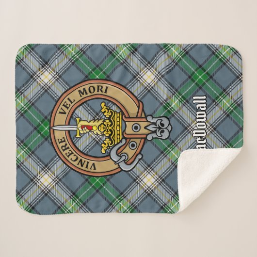 Clan MacDowall Crest over Tartan Sherpa Deken (Voorkant (horizontaal))