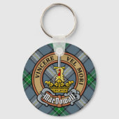 Clan MacDowall Crest over Tartan Sleutelhanger (Voorkant)