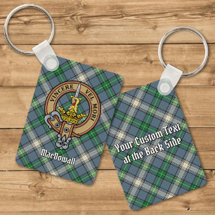 Clan MacDowall Crest over Tartan Sleutelhanger