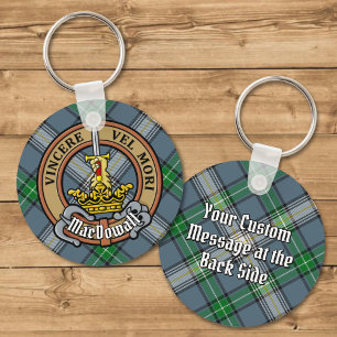 Clan MacDowall Crest over Tartan Sleutelhanger