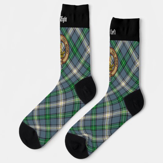 Clan MacDowall Crest over Tartan Sokken (Links)