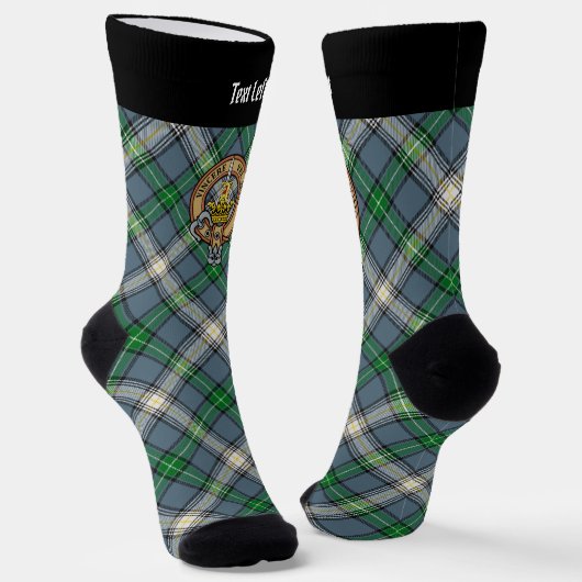 Clan MacDowall Crest over Tartan Sokken (Gebogen)
