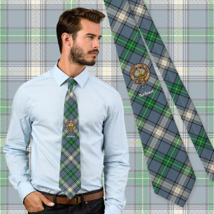 Clan MacDowall Crest over Tartan Stropdas