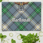 Clan MacDowall Crest over Tartan Theedoek (Gevouwen)