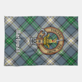 Clan MacDowall Crest over Tartan Theedoek (Horizontaal)