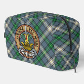 Clan MacDowall Crest over tartan Toilettasje (Rechterhoek)