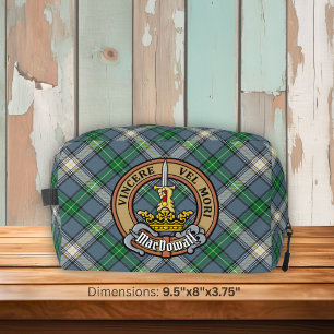 Clan MacDowall Crest over tartan Toilettasje