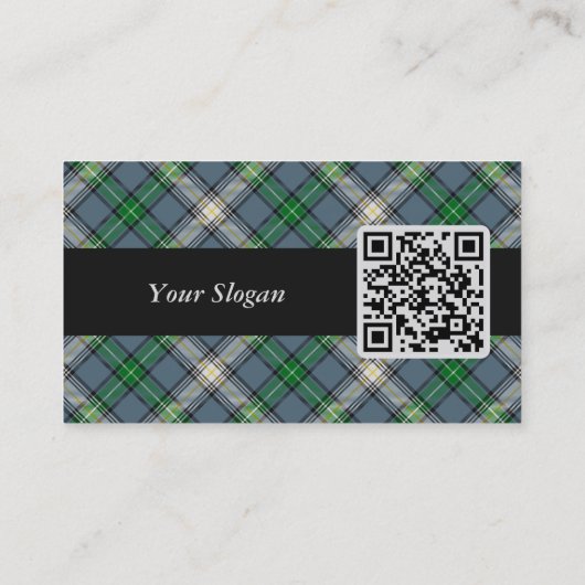 Clan MacDowall Crest over Tartan Visitekaartje (Achterkant)