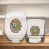 Clan MacDowall Crest over Tartan Whisky Glas