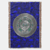 Clan MacDowall Crest & Tartan Knot Deken (Voorkant Verticaal)