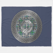 Clan MacDowall Crest & Tartan Knot Fleece Deken (Voorkant (Horizontaal))