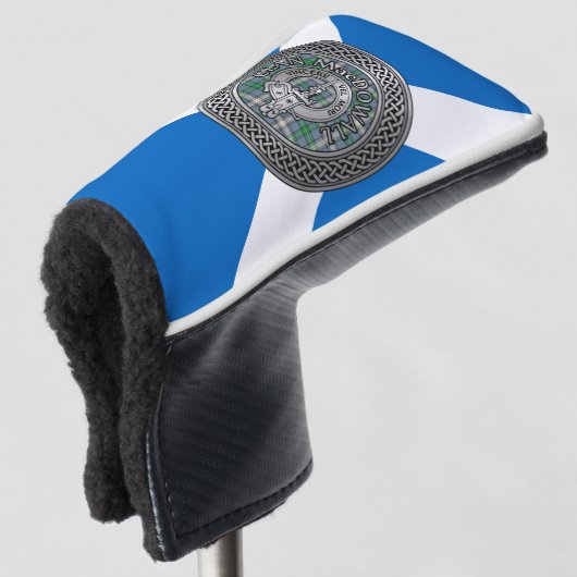 Clan MacDowall Crest & Tartan Knot Golfheadcover (3/4 voorkant)