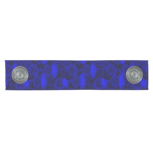 Clan MacDowall Crest & Tartan Knot Korte Tafelloper (Horizontaal)