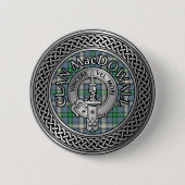 Clan MacDowall Crest & Tartan Knot Ronde Button 5,7 Cm (Voorkant)