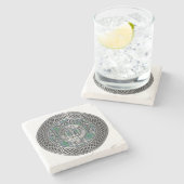 Clan MacDowall Crest & Tartan Knot Stenen Onderzetter (Zijkant)
