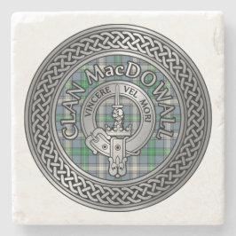 Clan MacDowall Crest & Tartan Knot Stenen Onderzetter
